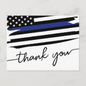 エレガントな薄い青いラインの旗 警官 ポストカード (正面)