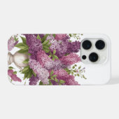 エレガントな薄紫のライラックの花の花束の花瓶iPhoneケース iPhoneケース (裏面横)