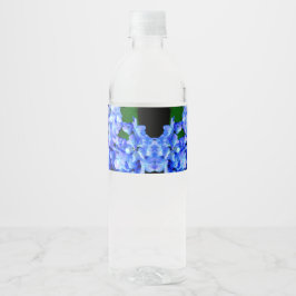 エレガントな薄紫青マゼンタの花あじさい ペットボトルラベル