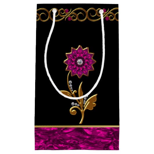 エレガントな蘭の花の宝石のギフトバッグ スモールペーパーバッグ (正面)