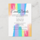 エレガントな虹のウェディングレセプションのイベント詳細 エンクロージャーカード (正面)