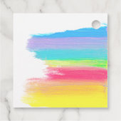 エレガントな虹のカスタマイズレズビアン ブライダルシャワー フェイバータグ (裏面)