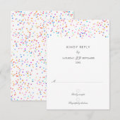 エレガントな虹のコンフェッティ ウェディング 出欠カード (正面/裏面)