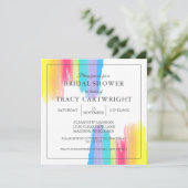 エレガントな虹の水彩モダン ブライダルシャワー 招待状 (スタンド正面)