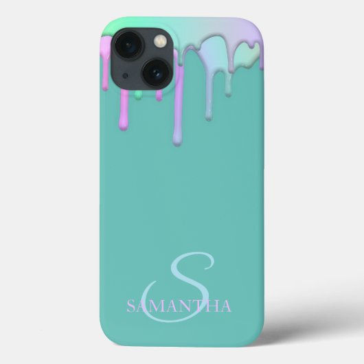 エレガントな虹の滴 ミントグリーン Case-Mate iPhoneケース (裏面)