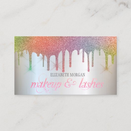 エレガントな虹の輝きが滴る　プロフェッショナルなモダン 名刺 (正面)