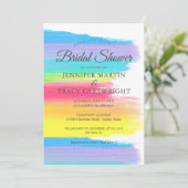 エレガントな虹の2人の花嫁 レズビアン ブライダルシャワー 招待状 (スタンド正面)