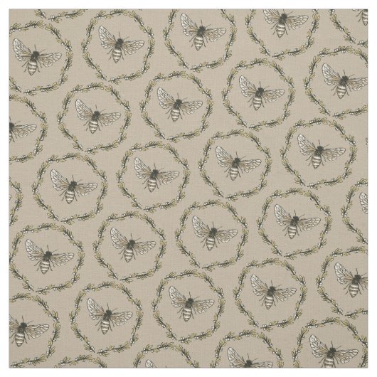 エレガントな蜂パターンタンの綿織物 ファブリック (見本)