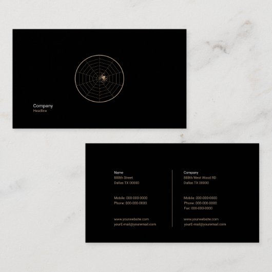 エレガントな蜘蛛の巣 名刺 (正面/裏面)