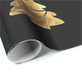 エレガントな蝋燭が付いている金メリークリスマスの木 ラッピングペーパー (ロールコーナー)