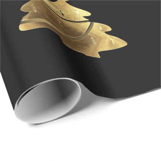 エレガントな蝋燭が付いている金メリークリスマスの木 ラッピングペーパー (ロールコーナー)