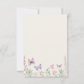 エレガントな蝶々が私をときめかせる ブライダルシャワーの招待状 サンキューカード (裏面)