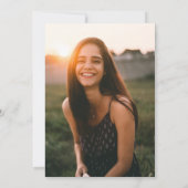 エレガントな蝶とワイルドフラワーの写真 卒業式招待状 招待状 (裏面)