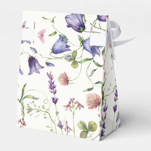 エレガントな蝶と花のブライズシャワー フェイバーボックス (裏面サイド)