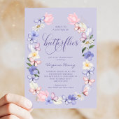 エレガントな蝶のブライズシャワー 招待状