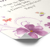 エレガントな蝶のブライダルシャワーのカードとギフト ポスター (角)