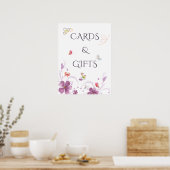 エレガントな蝶のブライダルシャワーカードとギフト ポスター (キッチン)