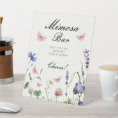 エレガントな蝶のブライダルシャワーミモザバー 台座サイン (インサイチュ)