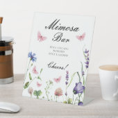 エレガントな蝶のブライダルシャワーミモザバー 台座サイン (インサイチュ)