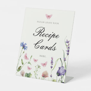 エレガントな蝶のブライダルシャワーレシピカード 台座サイン