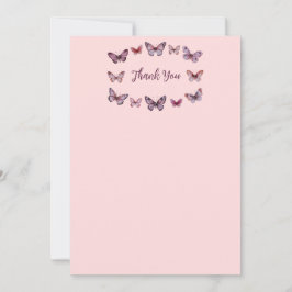 エレガントな蝶のブライダルシャワー オーダーメイド サンキューカード