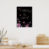 エレガントな蝶のブライダルシャワー カードとギフト ポスター (キッチン)