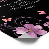 エレガントな蝶のブライダルシャワー カードとギフト ポスター (角)