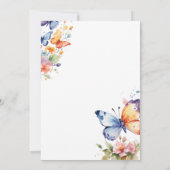 エレガントな蝶のベビーシャワー 招待状 (裏面)