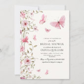 エレガントな蝶の生涯 ブライダルシャワー 招待状 (正面)