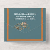 エレガントな蝶ネクタイ シンプルウェディング オールインワン招待状 (裏面)