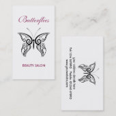 エレガントな蝶ロゴの名刺 名刺 (正面/裏面)