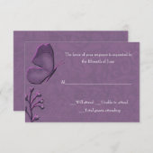 エレガントな蝶応答カード 出欠カード (正面/裏面)