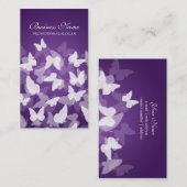 エレガントな蝶紫色のプロフェッショナル 名刺 (正面/裏面)