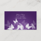 エレガントな蝶紫色のプロフェッショナル 名刺 (裏面)
