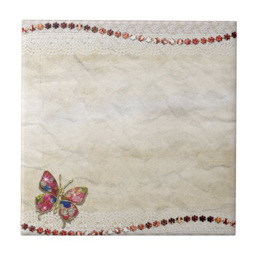 エレガントな蝶 タイル (正面)