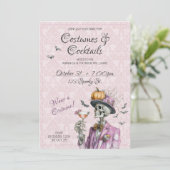 エレガントな衣装とカクテル 大人のハロウィン 招待状 (スタンド正面)