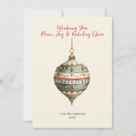 エレガントな装飾のクリスマス写真ホリデーカード シーズンカード