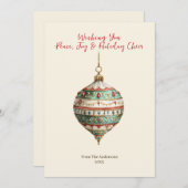 エレガントな装飾のクリスマス写真ホリデーカード シーズンカード (正面/裏面)