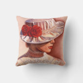 エレガントな装飾の芸術の枕ヴィンテージの花のバラの帽子 クッション (裏面)