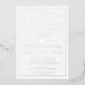 エレガントな装飾の10周年結婚記念パーティー 箔招待状 (正面)