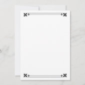 エレガントな装飾付きクロスモノグラム 伝統的な 招待状 (裏面)