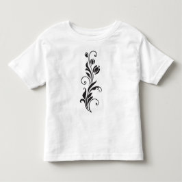 エレガントな装飾的な花のフラワーアート トドラーTシャツ