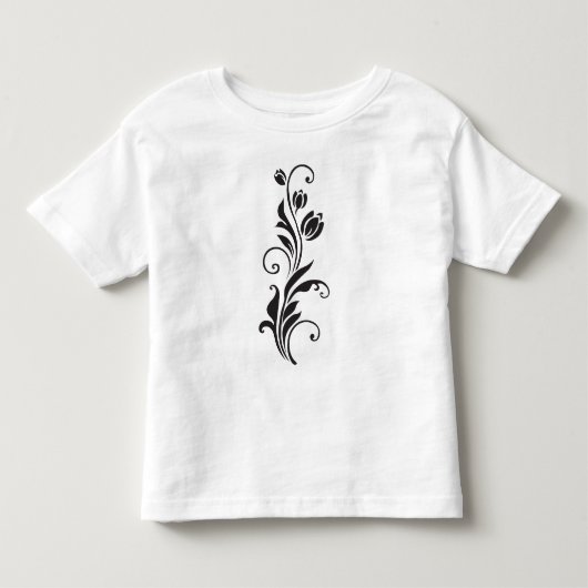 エレガントな装飾的な花のフラワーアート トドラーTシャツ (正面)