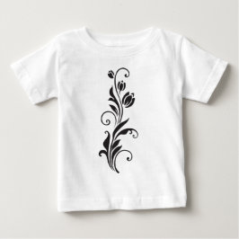 エレガントな装飾花のフラワーアート ベビーTシャツ