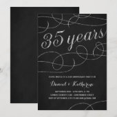 エレガントな装飾 | 35周年パーティー 招待状 (正面/裏面)