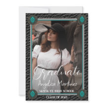 エレガントな西洋風ブラックレザーフォト卒業証書