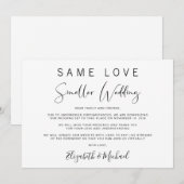 エレガントな規模縮小 ウェディングのお知らせ 案内状 (正面/裏面)