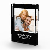 エレガントな記念品カスタムテンプレート ブラック モダン シック フォトブロック (右)