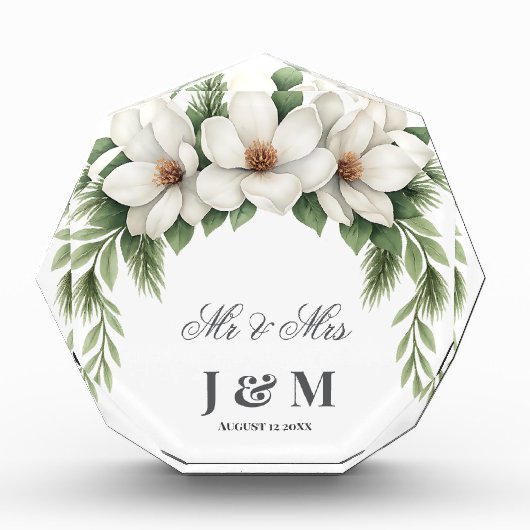 エレガントな記念品 新婚ギフト 花嫁 花婿 フォトブロック (正面)