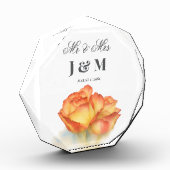 エレガントな記念品 新婚ギフト 花嫁 花婿 フォトブロック (左)